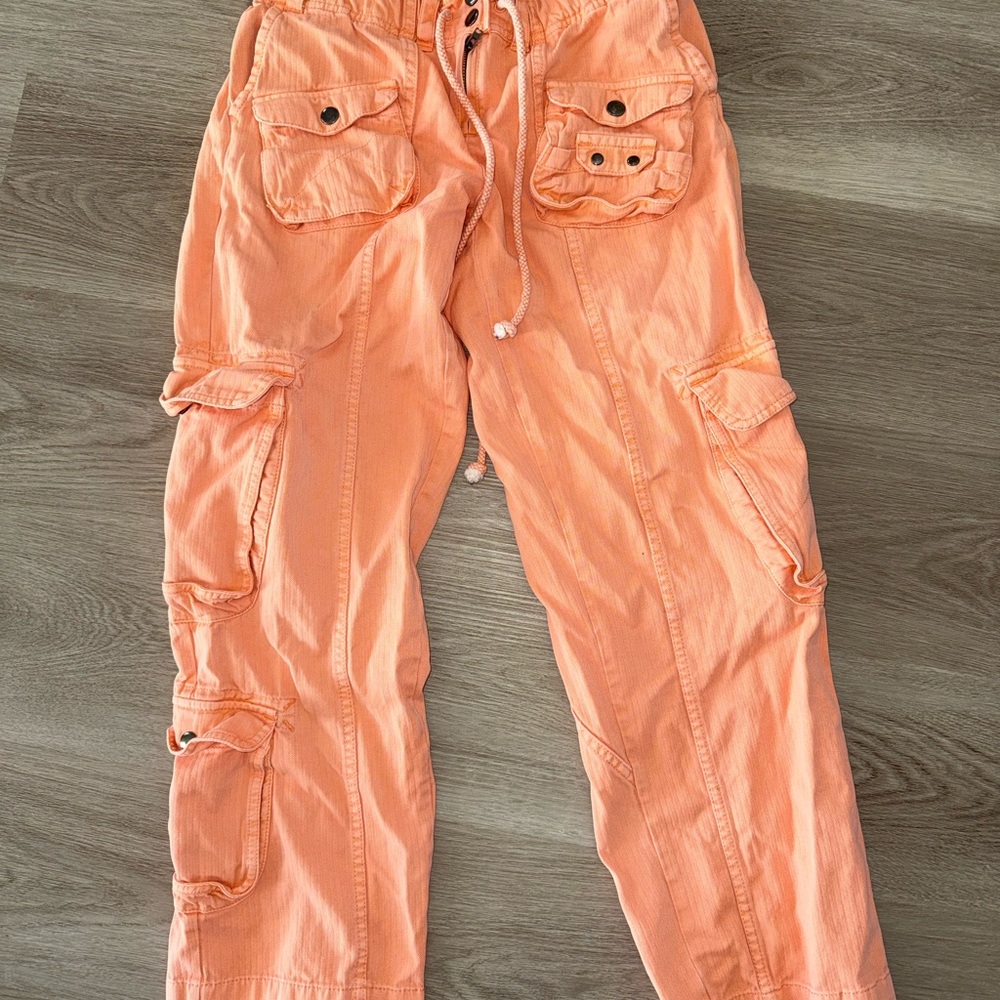 Free people Tahiti pull on cargo pants in Coral - Picture 5 of 5